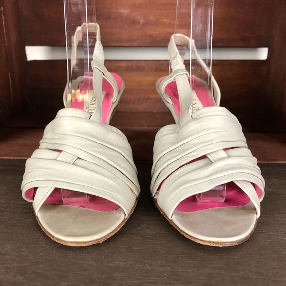 Vintage Casadei Taupe Heeled Sandals 7.5AA Narrow - Picture 3 of 9